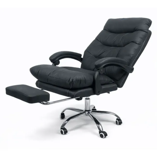 Scaun birou ergonomic 013 cu suport pentru picioare retractabil și piele ecologică premium