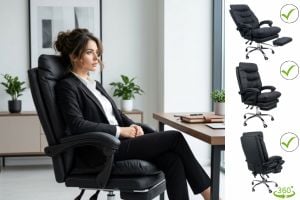 Scaune de birou cu suport pentru picioare retractabil – confort premium