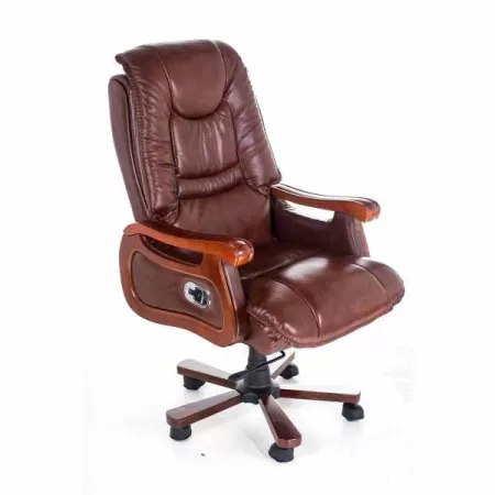 Fotoliu directorial cu fața din piele naturală de lux