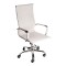 Scaun modern pe cadru metalic cromat, 150 alb