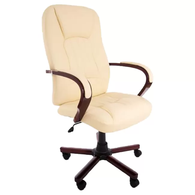 Scaun directorial de birou pe culoarea crem