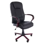 Scaun de birou directorial tapițat cu piele 211 Negru