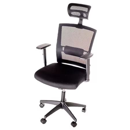 Scaun ergonomic tapițat cu material textil și mesh-318