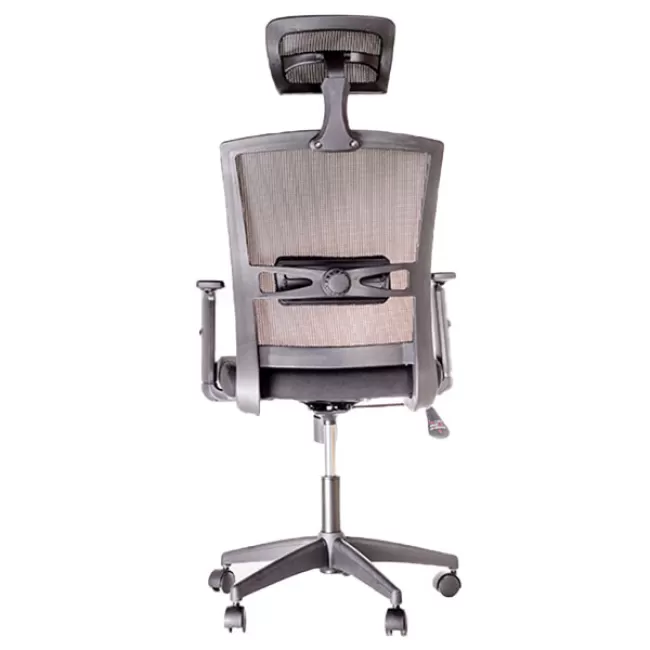 Scaun ergonomic tapițat cu material textil și mesh