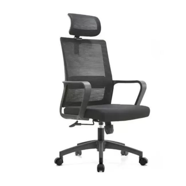 Scaun de birou tapițat cu material textil și mesh 400 H