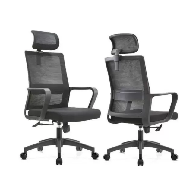 Scaun de birou tapițat cu material textil și mesh 400 H