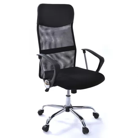 Scaun de birou cu sezutul tapitat cu stofa si spatarul din plasa