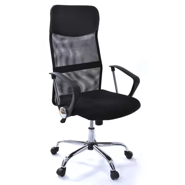 Scaune de birou cu șezutul tapițat cu stofă și spătarul din plasă