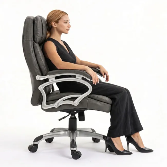 Scaun de birou tapițerie din stofă culoarea gri model 553