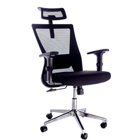 Scaun ergonomic pentru birou cu baza metalica si tetiera Scaun ergonomic pentru birou cu baza metalica si tetiera