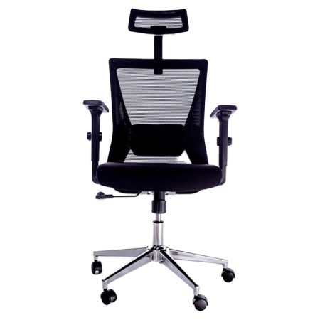 Scaun ergonomic pentru birou cu baza metalica si tetiera Scaun ergonomic pentru birou cu baza metalica si tetiera