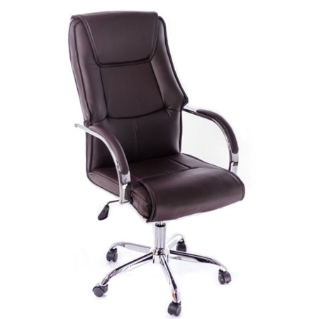 Scaun de birou rezistent cu baza metalica culoarea maro Scaun de birou rezistent cu baza metalica culoarea maro