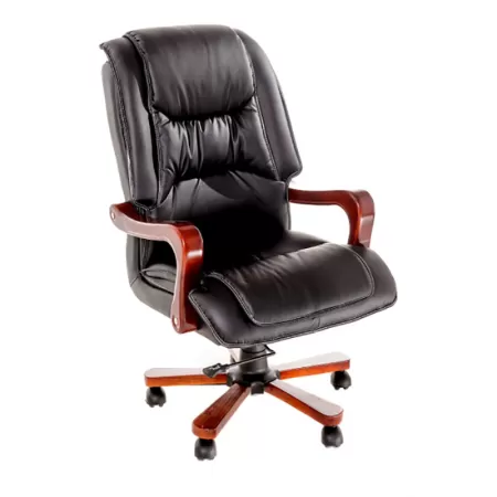 Fotoliu directorial rezistent cu baza și brațe din lemn