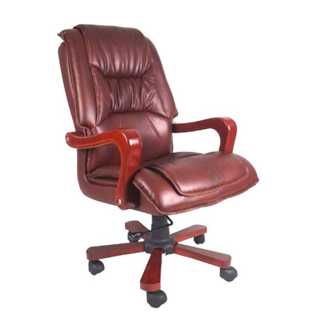 Fotoliu directorial ergonomic rezistent cu baza și brate din lemn