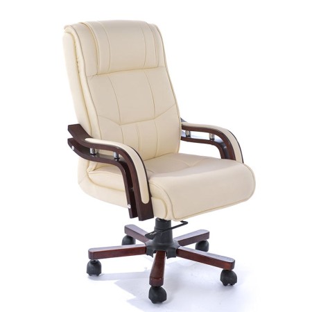 Scaun directorial modern din piele ecologica pe crem Scaun directorial modern din piele ecologica pe crem