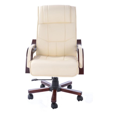 Scaun directorial modern din piele ecologica pe crem Scaun directorial modern din piele ecologica pe crem
