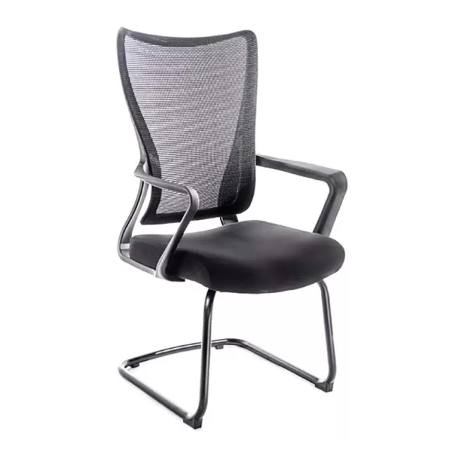 Scaun vizitatori tapițat cu material textil și mesh-500AV