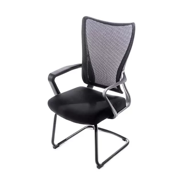 Scaun vizitatori tapițat cu material textil și mesh-500AV