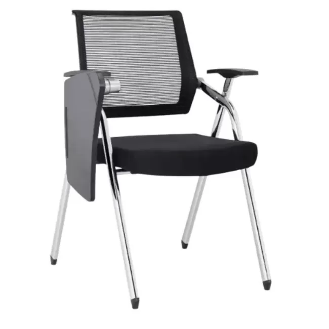 Scaun conferință pliabil, cu măsuță rabatabilă, alu-sync și cotiere ajustabile