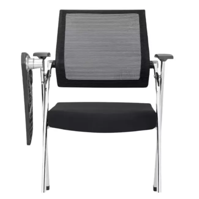 Scaun conferință pliabil, cu măsuță rabatabilă, alu-sync și cotiere ajustabile