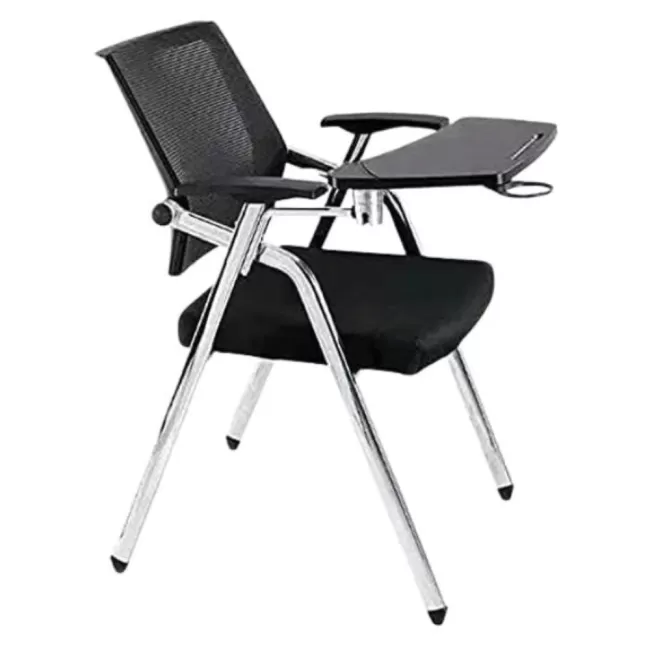 Scaun conferință pliabil, cu măsuță rabatabilă, alu-sync și cotiere ajustabile