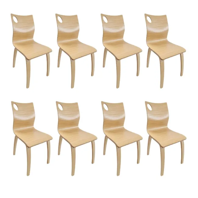 Scaun din lemn 950 – design premium scandinav, spătar curbat ergonomic și stil eco-friendly