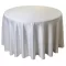 Față de masă rotundă pe culoarea alb și crem