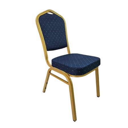 Scaune Horeca cadru auriu cu șezut și spătar albastru