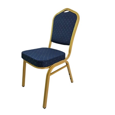 Scaune Horeca cadru auriu cu șezut și spătar albastru