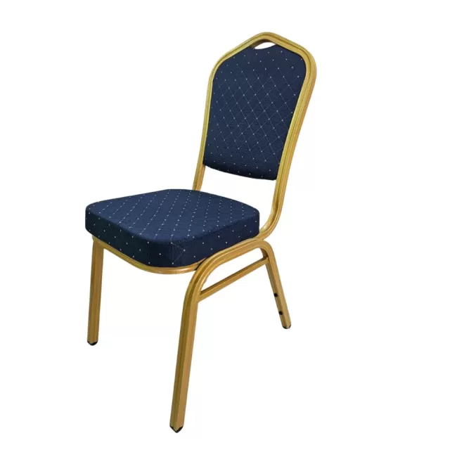 Scaune Horeca cadru auriu cu șezut și spătar albastru