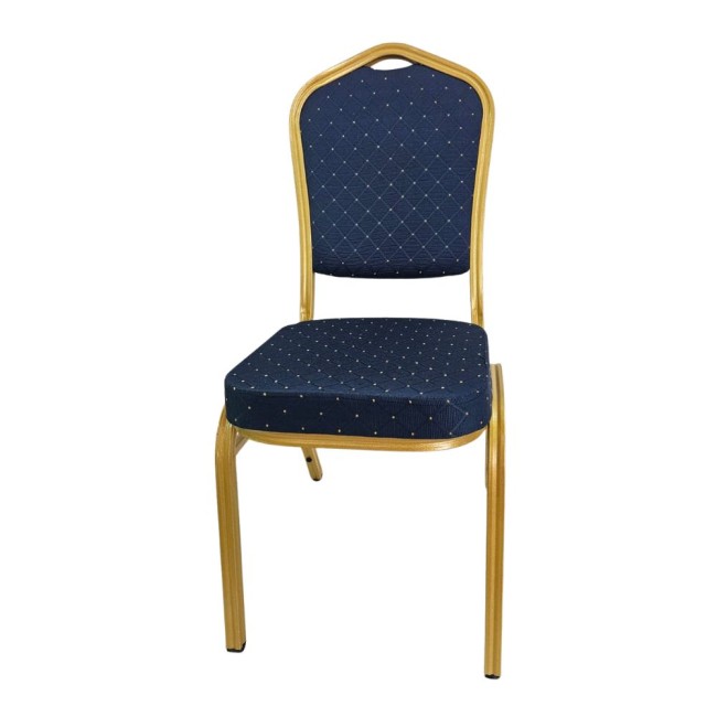 Scaune Horeca cadru auriu cu șezut și spătar albastru