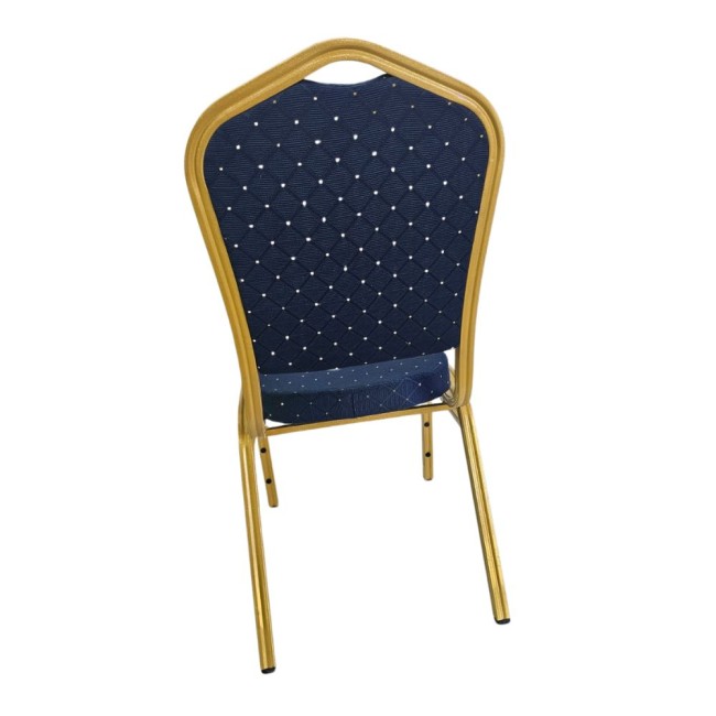 Scaune Horeca cadru auriu cu șezut și spătar albastru