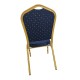 Scaune Horeca cadru auriu cu șezut și spătar albastru
