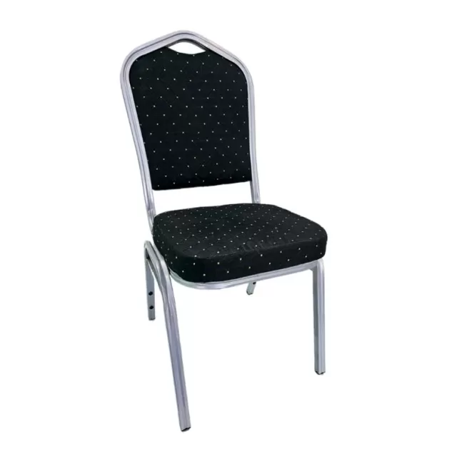 Scaune Horeca cadru argintiu cu șezut și spătar negru