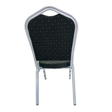 Scaune Horeca cadru argintiu cu șezut și spătar negru Scaune Horeca cadru argintiu cu șezut și spătar negru