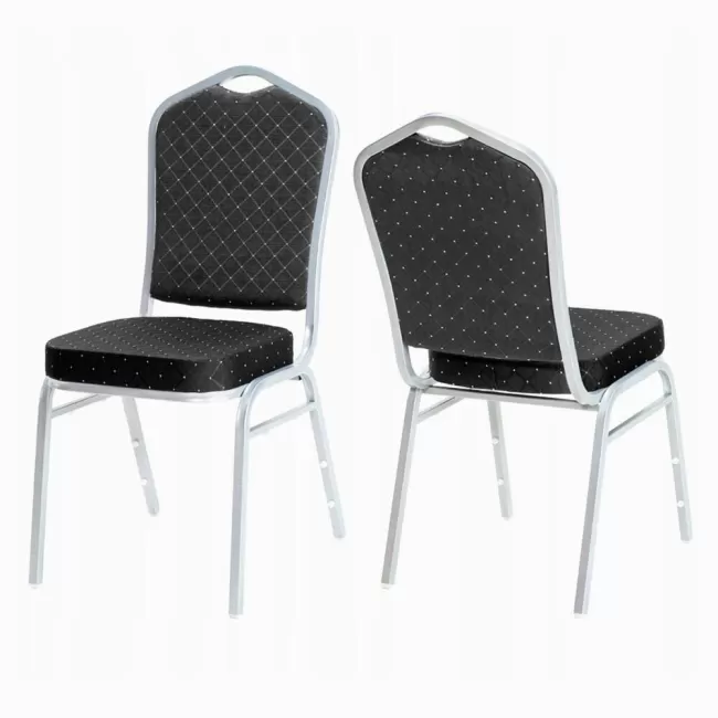 Scaune de evenimente cadru gri stofă culoarea neagră