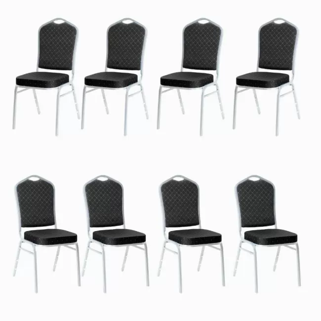 Scaune de evenimente cadru gri stofă culoarea neagră