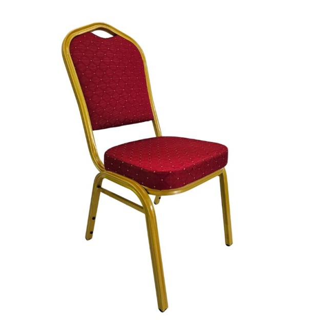 Scaune HoReCa cadru auriu cu șezut și spătar roșu Scaune HoReCa cadru auriu cu șezut și spătar roșu