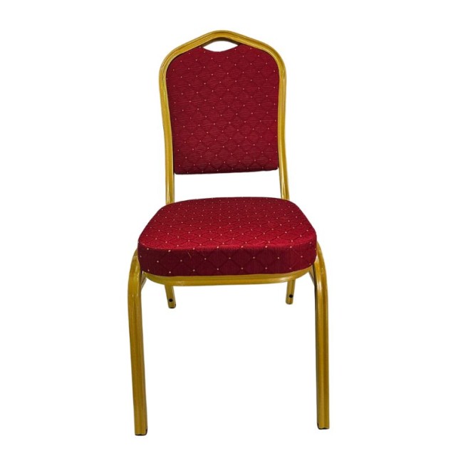 Scaune HoReCa cadru auriu cu șezut și spătar roșu Scaune HoReCa cadru auriu cu șezut și spătar roșu