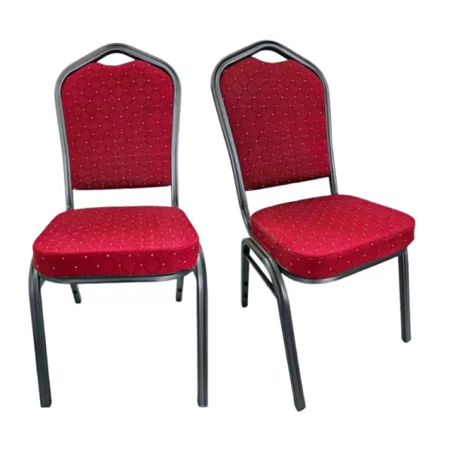 Scaune HoReCa cadru gri cu șezut și spătar roșu