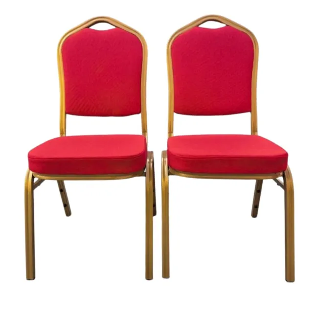 Scaune conferință evenimente cadru auriu stofă rezistenta culoarea roșu