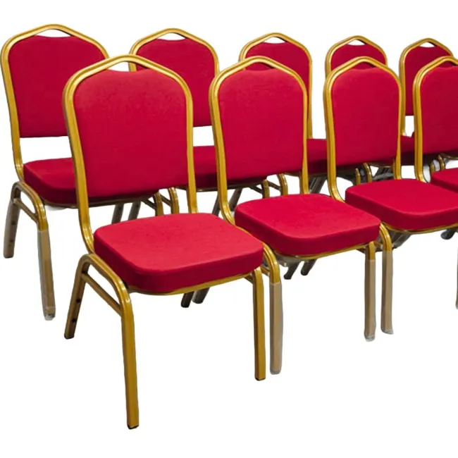 Scaune conferință evenimente cadru auriu stofă rezistenta culoarea roșu