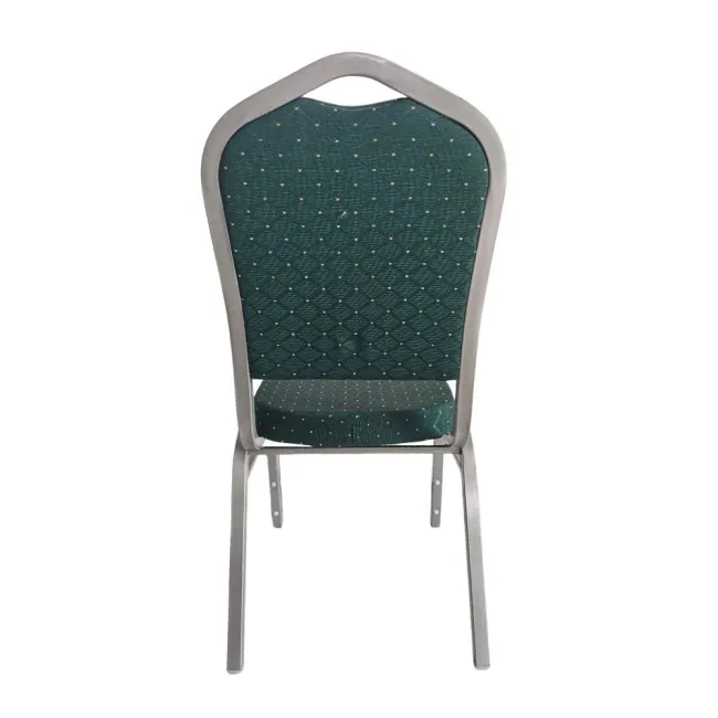 Scaun de evenimente, conferință cadru argintiu stofă culoarea verde