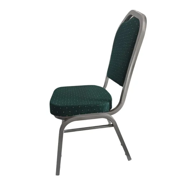 Scaun de evenimente, conferință cadru argintiu stofă culoarea verde