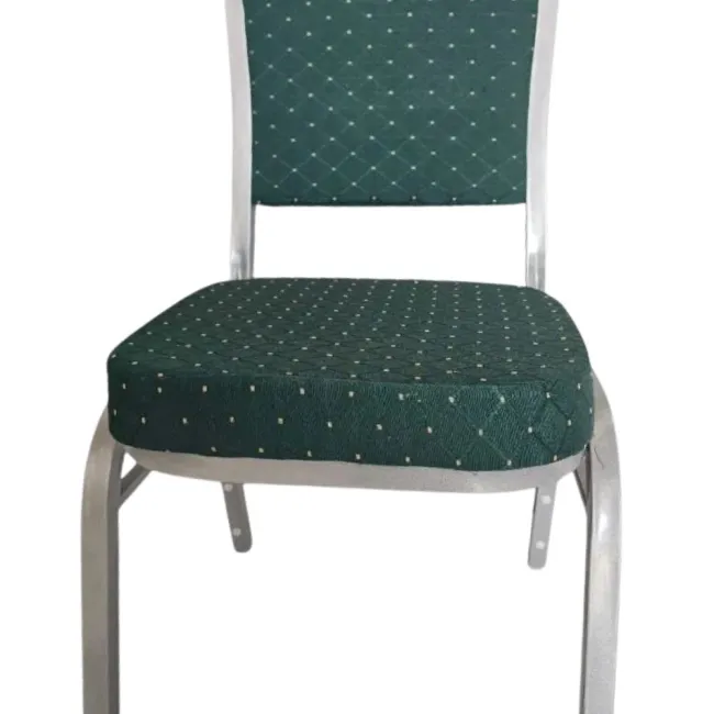 Scaun de evenimente, conferință cadru argintiu stofă culoarea verde
