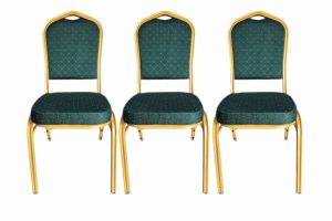 Scaune de evenimente pe cadru auriu stofă culoarea verde