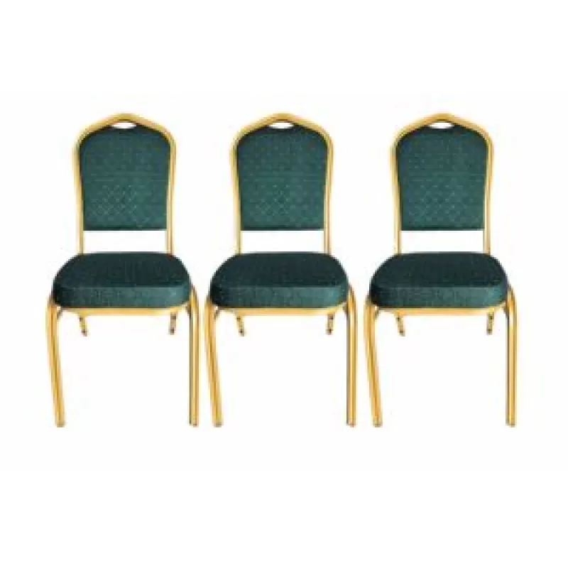 Scaune de evenimente pe cadru auriu stofă culoarea verde