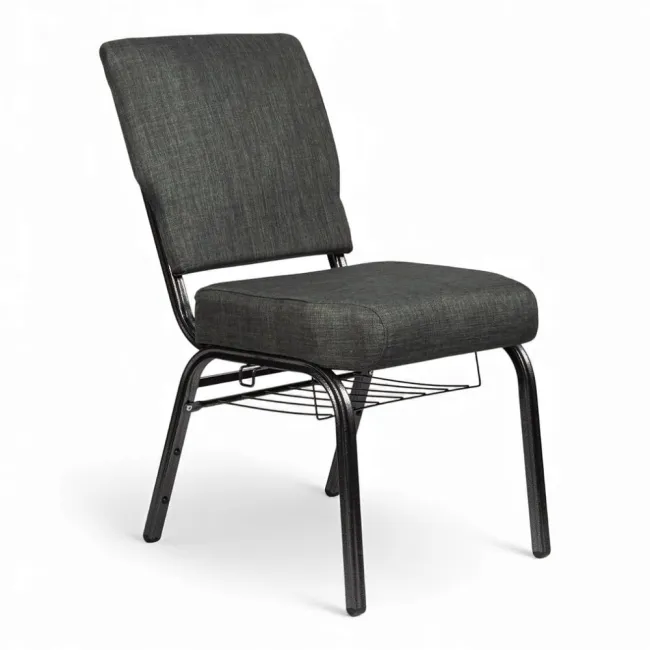 Scaun pentru biserici și conferințe, tapițerie antracit, model V5