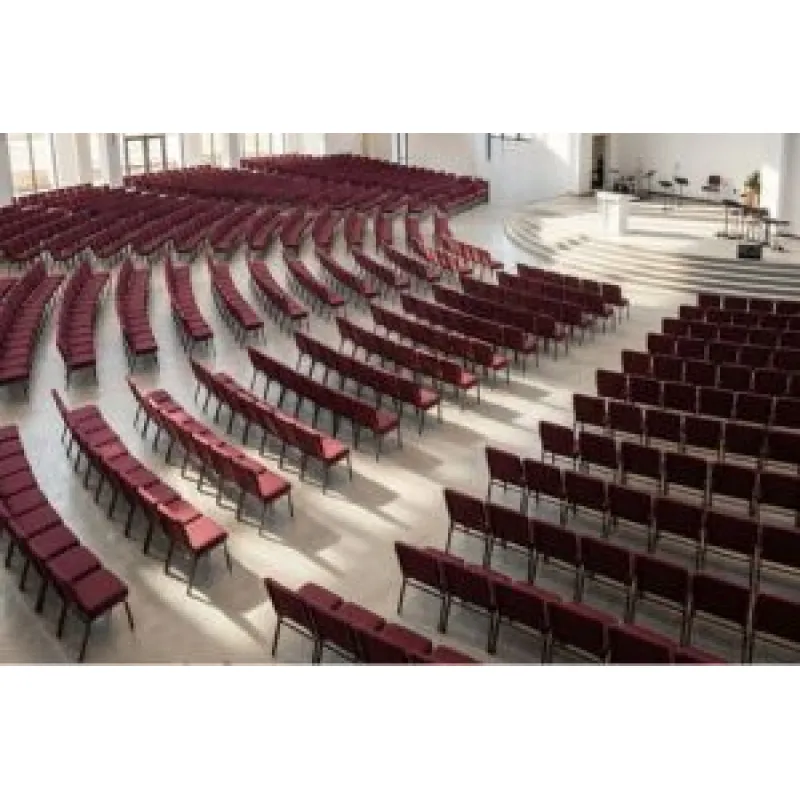 Scaune pentru biserici și săli de conferință – modele tapițate în diverse culori