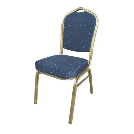 Scaun de evenimente stofă albastră, cadru auriu